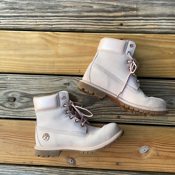 Timberland Shoes - Rare color Rose gold Timberland boots.